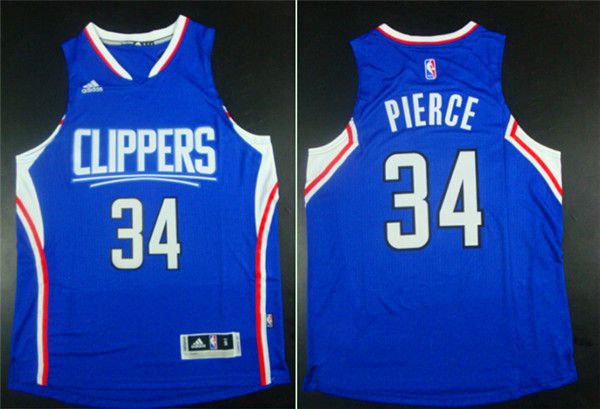 Men Los Angeles Clippers #34 Pierce Blue Adidas NBA Jerseys